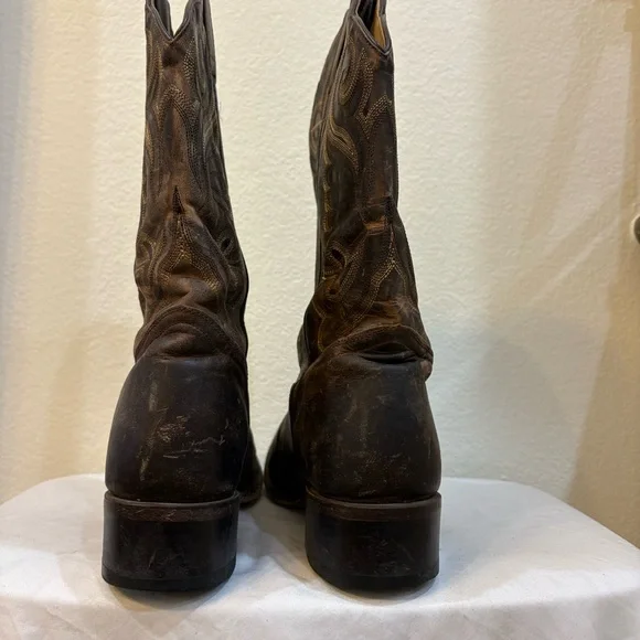 JB Dillon Brown Leather Western Boots - Picture 3 of 7